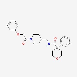 N-{[1-(2-phenoxyacetyl)piperidin-4-yl]methyl}-4-phenyloxane-4-carboxamide