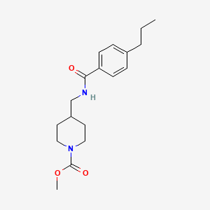 molecular formula C18H26N2O3 B6587924 methyl 4-{[(4-propylphenyl)formamido]methyl}piperidine-1-carboxylate CAS No. 1235614-44-4