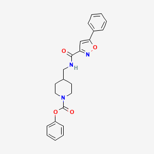 molecular formula C23H23N3O4 B6587944 phenyl 4-{[(5-phenyl-1,2-oxazol-3-yl)formamido]methyl}piperidine-1-carboxylate CAS No. 1235010-51-1