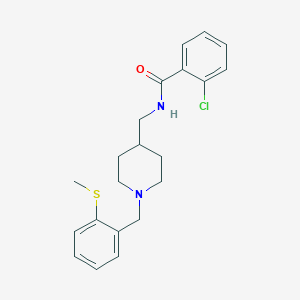 molecular formula C21H25ClN2OS B6587960 2-chloro-N-[(1-{[2-(methylsulfanyl)phenyl]methyl}piperidin-4-yl)methyl]benzamide CAS No. 1234957-26-6
