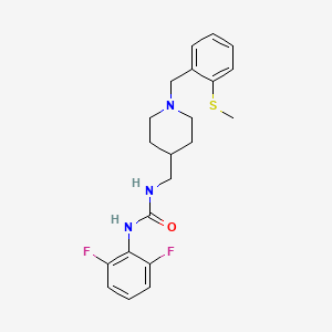 molecular formula C21H25F2N3OS B6587971 1-(2,6-difluorophenyl)-3-[(1-{[2-(methylsulfanyl)phenyl]methyl}piperidin-4-yl)methyl]urea CAS No. 1235292-83-7