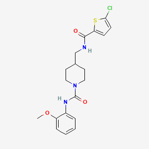 molecular formula C19H22ClN3O3S B6587985 4-{[(5-chlorothiophen-2-yl)formamido]methyl}-N-(2-methoxyphenyl)piperidine-1-carboxamide CAS No. 1235338-88-1