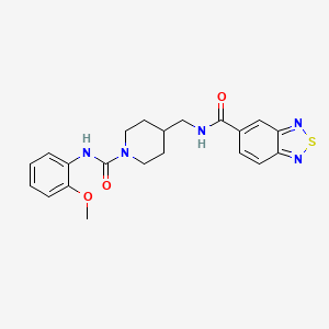 molecular formula C21H23N5O3S B6587987 N-({1-[(2-methoxyphenyl)carbamoyl]piperidin-4-yl}methyl)-2,1,3-benzothiadiazole-5-carboxamide CAS No. 1234980-94-9