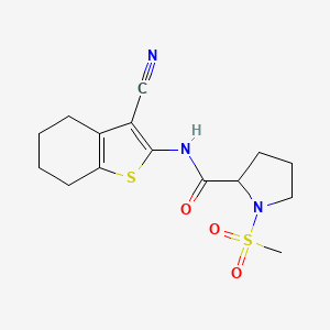 molecular formula C15H19N3O3S2 B6587999 N-(3-cyano-4,5,6,7-tetrahydro-1-benzothiophen-2-yl)-1-methanesulfonylpyrrolidine-2-carboxamide CAS No. 1236259-10-1