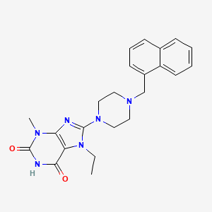 molecular formula C23H26N6O2 B6588010 7-ethyl-3-methyl-8-{4-[(naphthalen-1-yl)methyl]piperazin-1-yl}-2,3,6,7-tetrahydro-1H-purine-2,6-dione CAS No. 878430-04-7