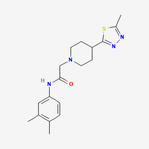 molecular formula C18H24N4OS B6588020 N-(3,4-dimethylphenyl)-2-[4-(5-methyl-1,3,4-thiadiazol-2-yl)piperidin-1-yl]acetamide CAS No. 1331320-28-5