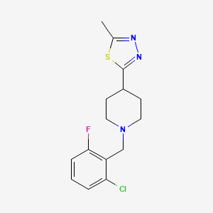 molecular formula C15H17ClFN3S B6588028 1-[(2-chloro-6-fluorophenyl)methyl]-4-(5-methyl-1,3,4-thiadiazol-2-yl)piperidine CAS No. 1324368-26-4
