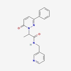 molecular formula C19H18N4O2 B6588063 2-(6-oxo-3-phenyl-1,6-dihydropyridazin-1-yl)-N-[(pyridin-3-yl)methyl]propanamide CAS No. 1203115-28-9