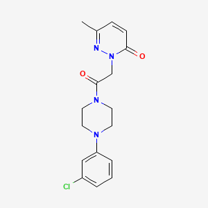 molecular formula C17H19ClN4O2 B6588079 2-{2-[4-(3-chlorophenyl)piperazin-1-yl]-2-oxoethyl}-6-methyl-2,3-dihydropyridazin-3-one CAS No. 1235647-75-2