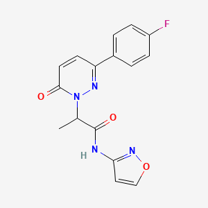 molecular formula C16H13FN4O3 B6588083 2-[3-(4-fluorophenyl)-6-oxo-1,6-dihydropyridazin-1-yl]-N-(1,2-oxazol-3-yl)propanamide CAS No. 1324289-82-8