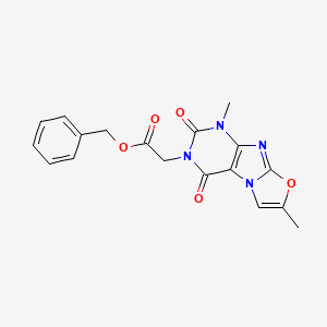 molecular formula C18H16N4O5 B6588087 benzyl 2-{1,7-dimethyl-2,4-dioxo-1H,2H,3H,4H-[1,3]oxazolo[3,2-g]purin-3-yl}acetate CAS No. 899751-36-1