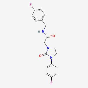 molecular formula C18H17F2N3O2 B6588102 2-[3-(4-fluorophenyl)-2-oxoimidazolidin-1-yl]-N-[(4-fluorophenyl)methyl]acetamide CAS No. 1325736-89-7