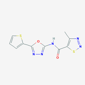 molecular formula C10H7N5O2S2 B6588116 4-methyl-N-[5-(thiophen-2-yl)-1,3,4-oxadiazol-2-yl]-1,2,3-thiadiazole-5-carboxamide CAS No. 1207058-47-6
