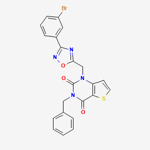 molecular formula C22H15BrN4O3S B6588123 3-benzyl-1-{[3-(3-bromophenyl)-1,2,4-oxadiazol-5-yl]methyl}-1H,2H,3H,4H-thieno[3,2-d]pyrimidine-2,4-dione CAS No. 1251580-01-4