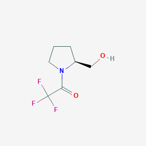molecular formula C7H10F3NO2 B065895 2-Pyrrolidinemethanol, 1-(trifluoroacetyl)-, (2S)-(9CI) CAS No. 186202-18-6