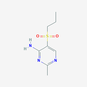 molecular formula C8H13N3O2S B065896 2-Methyl-5-(propylsulfonyl)pyrimidin-4-amine CAS No. 175202-09-2
