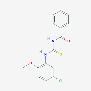 molecular formula C15H13ClN2O2S B065899 N-[(5-chloro-2-methoxyphenyl)carbamothioyl]benzamide CAS No. 67618-11-5