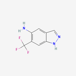 molecular formula C8H6F3N3 B6590249 6-(trifluoromethyl)-1H-indazol-5-amine CAS No. 1000373-75-0