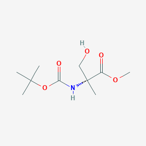 molecular formula C10H19NO5 B065903 (R)-methyl 2-((tert-butoxycarbonyl)amino)-3-hydroxy-2-methylpropanoate CAS No. 188476-33-7