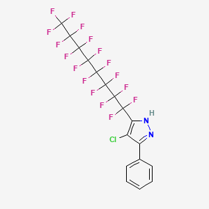 molecular formula C17H6ClF17N2 B6590303 4-Chloro-3-(1,1,2,2,3,3,4,4,5,5,6,6,7,7,8,8,8-heptadecafluorooctyl)-5-phenyl-1h-pyrazole CAS No. 1029636-05-2