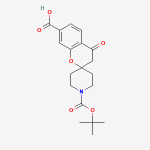 molecular formula C19H23NO6 B6590478 1'-(tert-Butoxycarbonyl)-4-oxospiro[chroman-2,4'-piperidine]-7-carboxylic acid CAS No. 1086398-20-0