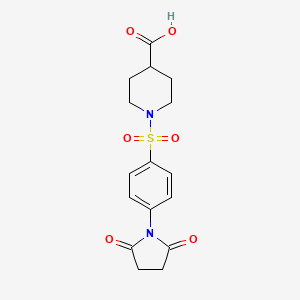 molecular formula C16H18N2O6S B6590498 1-[4-(2,5-Dioxopyrrolidin-1-yl)benzenesulfonyl]piperidine-4-carboxylic acid CAS No. 1092331-97-9