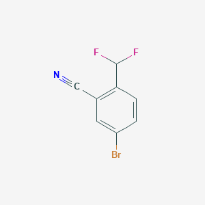 molecular formula C8H4BrF2N B6590564 5-Bromo-2-(difluoromethyl)benzonitrile CAS No. 1128269-99-7