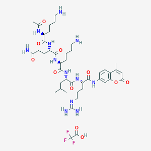 molecular formula C43H67F3N12O11 B6590575 Ac-Lys-Gln-Lys-Leu-Arg-AMC.TFA CAS No. 1135686-31-5