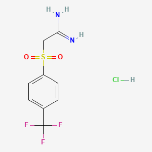 molecular formula C9H10ClF3N2O2S B6590740 2-(4-Trifluoromethylbenzenesulfonyl)acetamidine hydrochloride CAS No. 1186194-99-9
