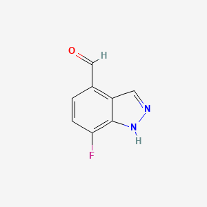 molecular formula C8H5FN2O B6590743 7-fluoro-1H-indazole-4-carbaldehyde CAS No. 1186334-92-8