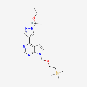molecular formula C19H29N5O2Si B6590751 4-(1-(1-ethoxyethyl)-1H-pyrazol-4-yl)-7-((2-(trimethylsilyl)ethoxy)methyl)-7H-pyrrolo[2,3-d]pyrimidine CAS No. 1187595-88-5