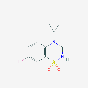 molecular formula C10H11FN2O2S B6590808 4-Cyclopropyl-7-Fluoro-3,4-Dihydro-2h-1,2,4-Benzothiadiazine 1,1-Dioxide CAS No. 1204572-55-3