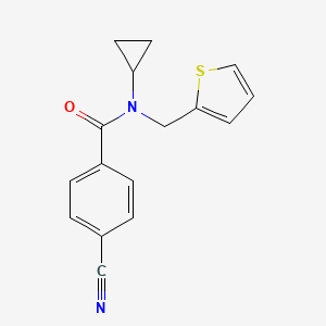 molecular formula C16H14N2OS B6590847 4-cyano-N-cyclopropyl-N-(thiophen-2-ylmethyl)benzamide CAS No. 1210906-48-1
