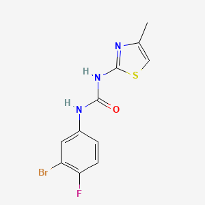 molecular formula C11H9BrFN3OS B6590937 1-(3-Bromo-4-fluorophenyl)-3-(4-methylthiazol-2-yl)urea CAS No. 1231891-91-0