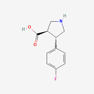 molecular formula C11H12FNO2 B6591044 (3R,4S)-4-(4-Fluorophenyl)pyrrolidine-3-carboxylic acid CAS No. 1260587-88-9