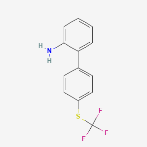 molecular formula C13H10F3NS B6591096 4'-[(Trifluoromethyl)thio]-1,1'-biphenyl-2-amine CAS No. 1262412-95-2