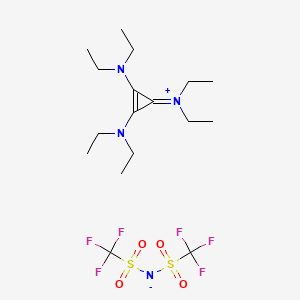 molecular formula C17H30F6N4O4S2 B6591243 1,2,3-Tris(diethylamino)cyclopropenylium bis(trifluoromethanesulfonyl)imide CAS No. 1333477-58-9