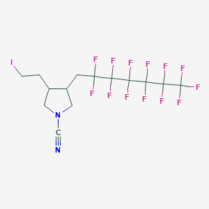 molecular formula C14H12F13IN2 B6591331 3-(2-Iodoethyl)-4-(1H,1H-perfluoroheptyl)pyrrolidine-1-carbonitrile CAS No. 1365808-06-5