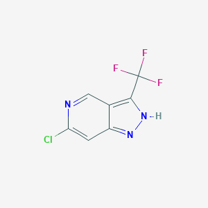 molecular formula C7H3ClF3N3 B6591606 6-Chloro-3-(trifluoromethyl)-1H-pyrazolo[4,3-c]pyridine CAS No. 1431720-68-1