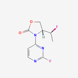 molecular formula C9H9F2N3O2 B6591804 (R)-4-((S)-1-Fluoroethyl)-3-(2-fluoropyrimidin-4-yl)oxazolidin-2-one CAS No. 1628806-43-8