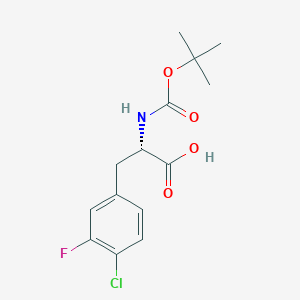 molecular formula C14H17ClFNO4 B6591805 (S)-2-((tert-Butoxycarbonyl)amino)-3-(4-chloro-3-fluorophenyl)propanoic acid CAS No. 1629658-28-1