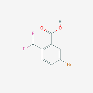 molecular formula C8H5BrF2O2 B6591811 5-Bromo-2-(difluoromethyl)benzoic acid CAS No. 1630983-04-8