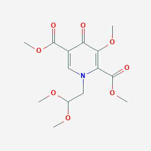 molecular formula C14H19NO8 B6591839 Dimethyl 1-(2,2-dimethoxyethyl)-3-methoxy-4-oxo-1,4-dihydropyridine-2,5-dicarboxylate CAS No. 1646862-02-3