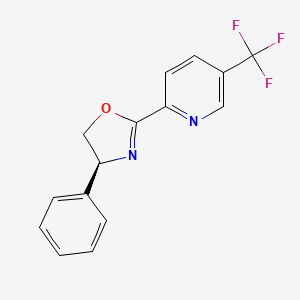 molecular formula C15H11F3N2O B6591934 (S)-4-苯基-2-(5-(三氟甲基)吡啶-2-基)-4,5-二氢恶唑 CAS No. 1803416-28-5