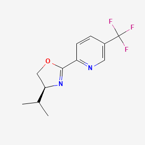 molecular formula C12H13F3N2O B6591939 (S)-4-Isopropyl-2-(5-(trifluoromethyl)pyridin-2-yl)-4,5-dihydrooxazole CAS No. 1803416-30-9