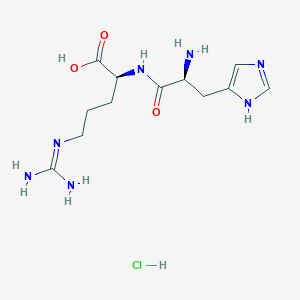 molecular formula C12H22ClN7O3 B6591955 (S)-2-((S)-2-Amino-3-(1H-imidazol-5-yl)propanamido)-5-guanidinopentanoic acid hydrochloride CAS No. 180894-20-6