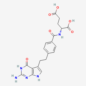 molecular formula C20H21N5O6 B6591965 (2R)-2-{[4-(2-{2-amino-4-oxo-3H,4H,7H-pyrrolo[2,3-d]pyrimidin-5-yl}ethyl)phenyl]formamido}pentanedioic acid CAS No. 182009-04-7