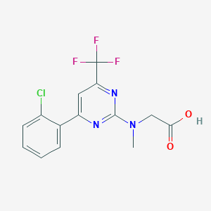 molecular formula C14H11ClF3N3O2 B6591967 N-[6-(2-Chlorophenyl)-4-(trifluoromethyl)pyrimidin-2-yl]-N-methylglycine CAS No. 1820603-75-5