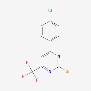 molecular formula C11H5BrClF3N2 B6591971 2-Bromo-6-(4-chlorophenyl)-4-(trifluoromethyl)pyrimidine CAS No. 1820603-99-3