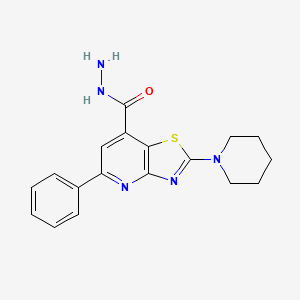 molecular formula C18H19N5OS B6591978 5-Phenyl-2-(piperidin-1-yl)thiazolo-[4,5-b]-pyridine-7-carbohydrazide CAS No. 1820604-18-9